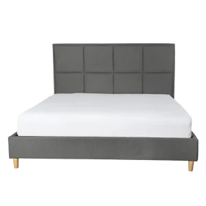 Łóżko Ze Stelazem Aster W Tkaninie Ciemnoszare 160X200 Cm