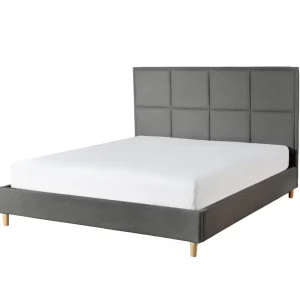 Łóżko Ze Stelazem Aster W Tkaninie Ciemnoszare 160X200 Cm