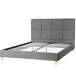 Łóżko Ze Stelazem Aster W Tkaninie Ciemnoszare 160X200 Cm