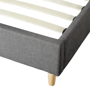 Łóżko Ze Stelazem Aster W Tkaninie Ciemnoszare 160X200 Cm