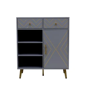 Komoda Bodo Grafitowa Z Metalowymi Nogami 80X40X95 Cm