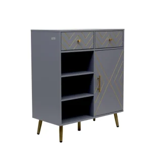 Komoda Bodo Grafitowa Z Metalowymi Nogami 80X40X95 Cm