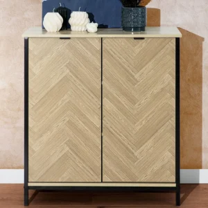 Komoda Swen Naturalna Z Metalowymi Nogami 80X40X88 Cm