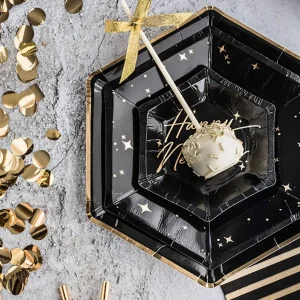 Komplet Talerzy Black Papierowych 6 Szt. Fi 23 Cm