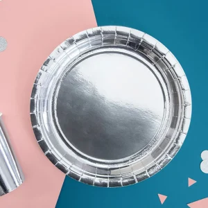 Komplet Talerzy Silver Papierowych 6 Szt. Fi 23 Cm