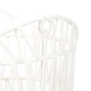 Kosz Lazienkowy Laelia Pleciony Bialy 21X21X38 Cm