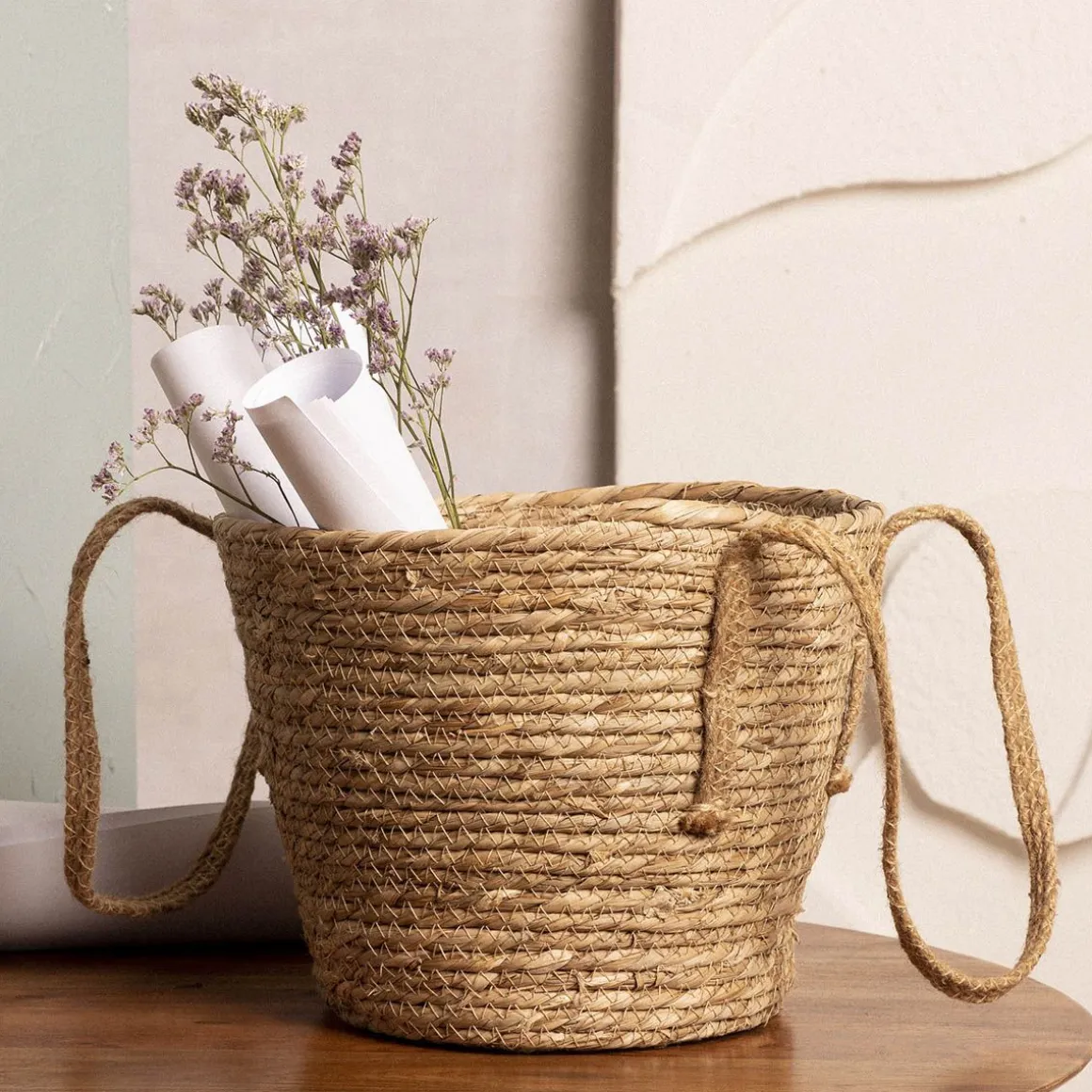 kosz_lumbo_z_trawy_morski_0.webp Kosz Lumbo Z Trawy Morskiej Z Uchwytami 28X25 Cm