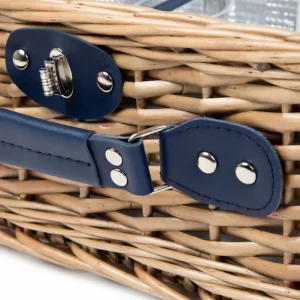 Kosz Piknikowy Lorenzo Dla 2 Osob W Granatowe Paski 32X26X16 Cm