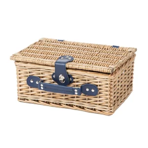 Kosz Piknikowy Lorenzo Dla 2 Osob W Granatowe Paski 32X26X16 Cm