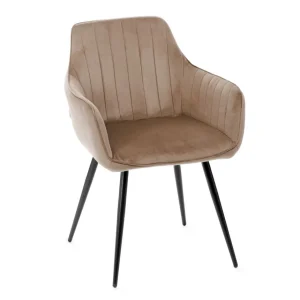 Krzeslo Andre Welurowe Brazowe 56X61X86 Cm