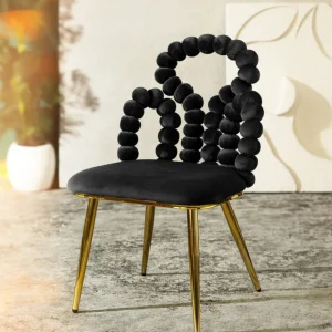 Krzeslo Bubble Beam Welurowe Czarne 56,5X52X87 Cm