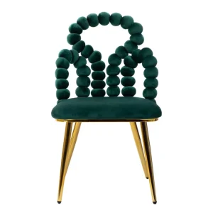 Krzeslo Bubble Beam Welurowe Zielone 56,5X52X87 Cm