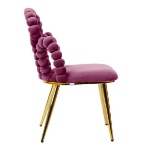 Krzeslo Bubble Beam Welurowe Bordowe 56,5X52X87 Cm