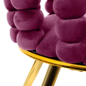 Krzeslo Bubble Beam Welurowe Bordowe 56,5X52X87 Cm