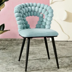 Krzeslo Bubble Verse Welurowe Turkusowe 48X65X81 Cm