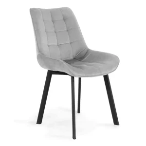 Krzeslo Colin Welurowe Szare 53X61X88 Cm