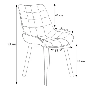 Krzeslo Colin Welurowe Zielone 53X61X88 Cm