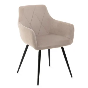 Krzeslo Fellice Welurowe Bezowe 56X61X86 Cm