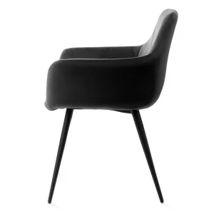 Krzeslo Fellice Welurowe Czarne 56X61X86 Cm