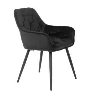 Krzeslo Flossi Welurowe Czarne 57X63X84 Cm