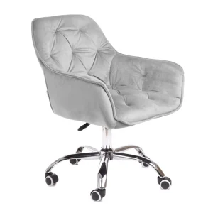 Krzeslo Flossi Welurowe Obrotowe Szare 57X65X90 Cm