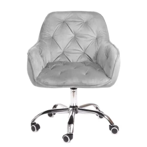 Krzeslo Flossi Welurowe Obrotowe Szare 57X65X90 Cm