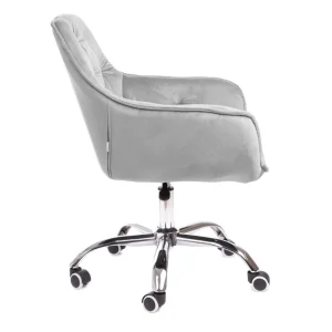 Krzeslo Flossi Welurowe Obrotowe Szare 57X65X90 Cm