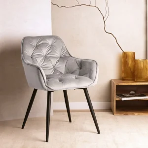 Krzeslo Flossi Welurowe Szare 57X63X84 Cm