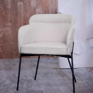 Krzeslo Fluffy Szare W Tkaninie Teddy 57X60X78 Cm