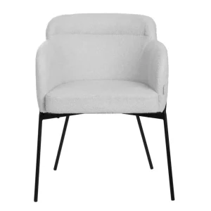 Krzeslo Fluffy Szare W Tkaninie Teddy 57X60X78 Cm