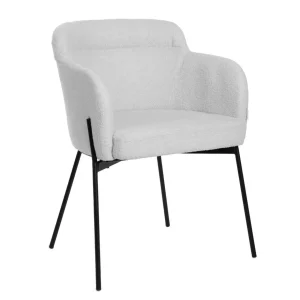 Krzeslo Fluffy Szare W Tkaninie Teddy 57X60X78 Cm