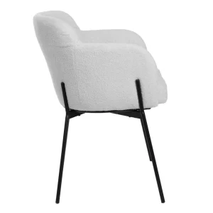 Krzeslo Fluffy Szare W Tkaninie Teddy 57X60X78 Cm