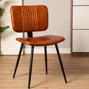 Krzeslo Gladio W Obiciu Ze Skory Bawolej Brazowe 47X51X82 Cm