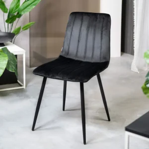 Krzeslo Golick Welurowe Czarne 44X57X88 Cm