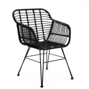 Krzeslo Jardin Plecione Czarne 57X62X81 Cm