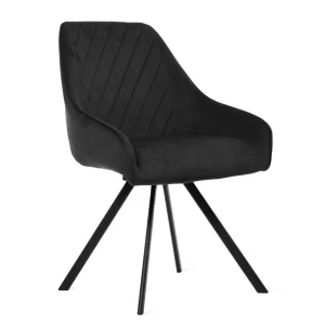 Krzeslo Laurent Obrotowe Welurowe Szare 54X55X85 Cm, Sh: 50Cm