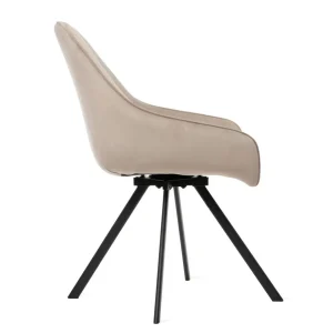 Krzeslo Laurent Obrotowe Welurowe Czarne 54X55X85 Cm, Sh: 50Cm