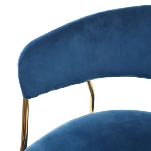 Krzeslo Lira Welurowe Granatowe Ze Zlotymi Nogami 57X47X79 Cm