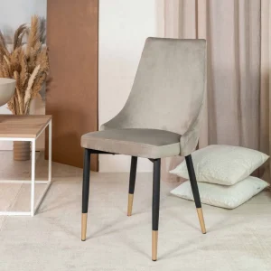 Krzeslo Logan Welurowe Bezowe 44X44X92 Cm