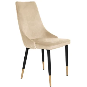 Krzeslo Logan Welurowe Bezowe 44X44X92 Cm