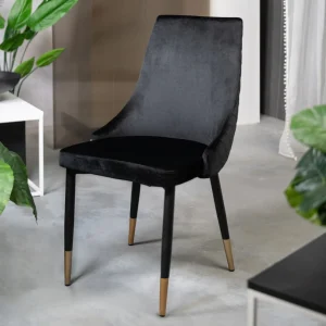 Krzeslo Logan Welurowe Czarne 44X44X92 Cm