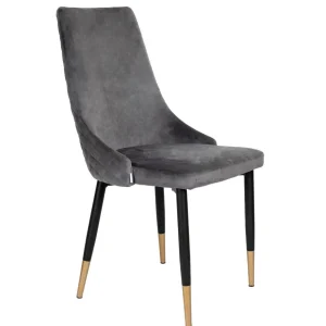Krzeslo Logan Welurowe Szare 44X44X92 Cm