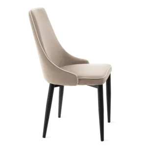 Krzeslo Louis Ribbon Welurowe Bezowe 44X59X88 Cm