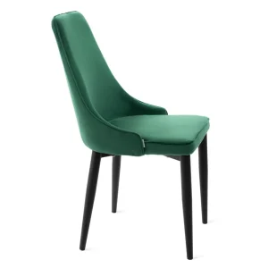 Krzeslo Louis Ribbon Welurowe Zielone 44X59X88 Cm