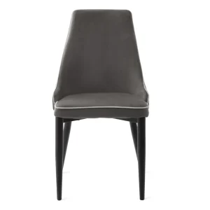 Krzeslo Louis Ribbon Welurowe Szare 44X59X88 Cm