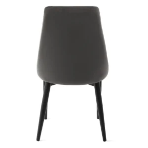 Krzeslo Louis Ribbon Welurowe Szare 44X59X88 Cm