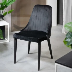 Krzeslo Louis Welurowe Czarne 44X59X88 Cm