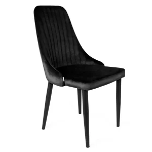 Krzeslo Louis Welurowe Czarne 44X59X88 Cm