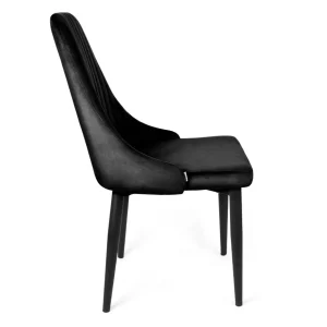 Krzeslo Louis Welurowe Czarne 44X59X88 Cm