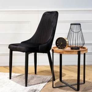 Krzeslo Louis Welurowe Czarne 44X59X88 Cm